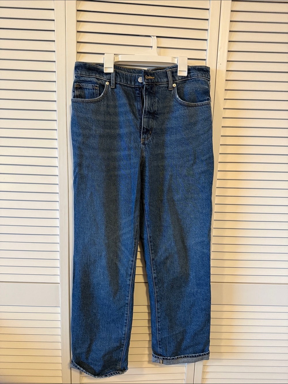 LOFT women’s Dark Blue Straight-Leg Jeans